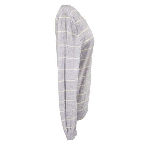 Banana Republic Merino Wool V-Neck Sweater Size Medium – Pastel Stripe Knit - Picture 7 of 10